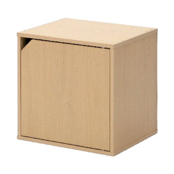 キューブボックス 扉付(ナチュラル)