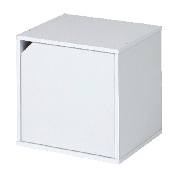 キューブボックス 扉付(ホワイト)