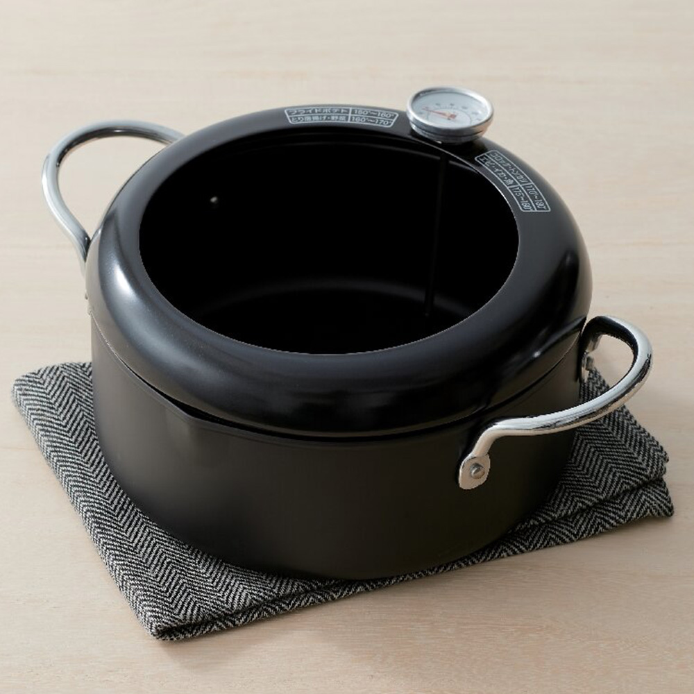 揚げづつみ 温度計付両手天ぷら鍋(20cm)