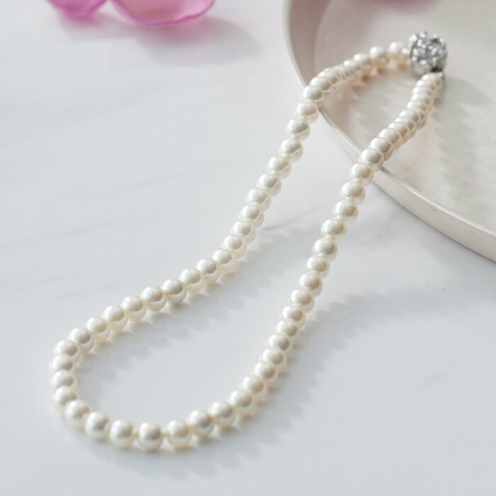 人工パールネックレス(ホワイト)