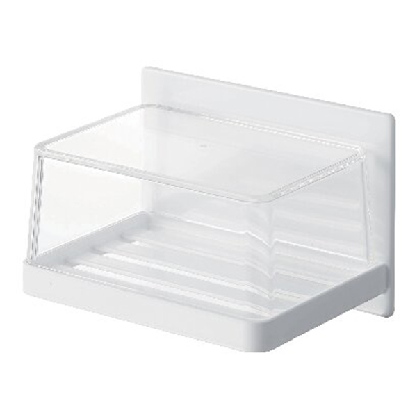 マグネットバスルーム カバー付きソープトレー(ホワイト)