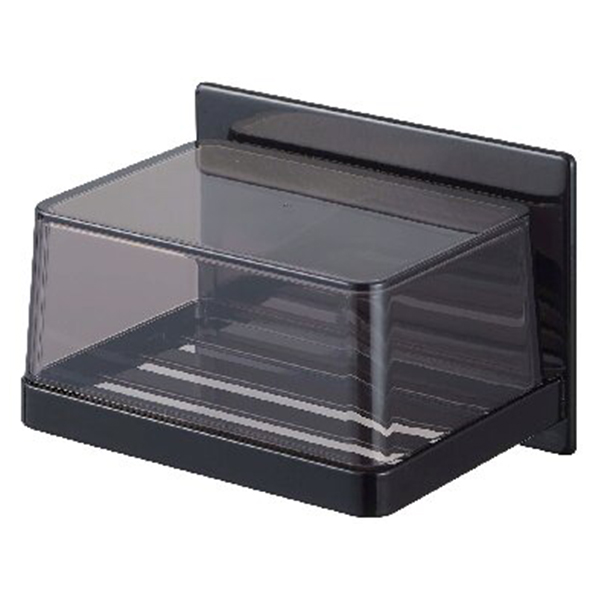 マグネットバスルーム カバー付きソープトレー(ブラック)