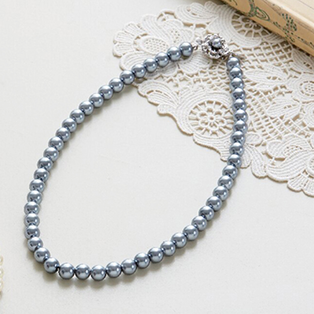 ミチコ ロンドン コシノ 人工パールネックレス(グレー)