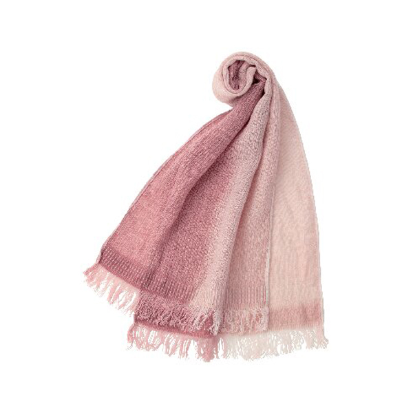 天然草木染すみれ織ウールコットンショートマフラー(パープル)