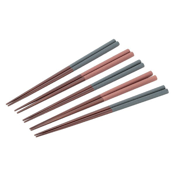 コロン箸5膳セット(ピンク・ブルー)