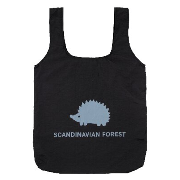 スカンジナビアンフォレスト ポケッタブルエコバッグ(ブラック)