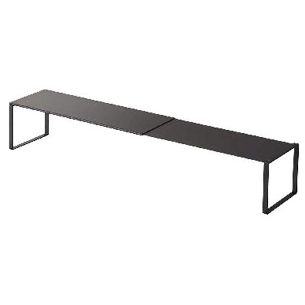 下駄箱中 伸縮シューズラック フレｰム(ブラック)