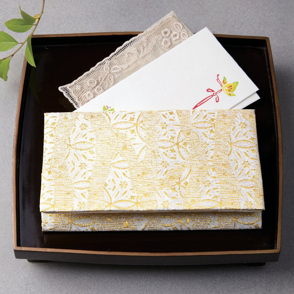 西陣織ふくさ(ホワイト/ゴールド色)