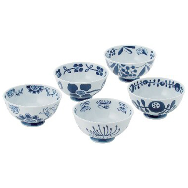 波佐見焼 藍絵変り 茶漬揃