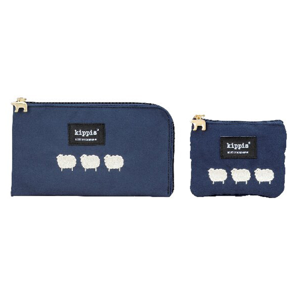 キッピス ティッシュ・マスクポーチセット(ネイビー)