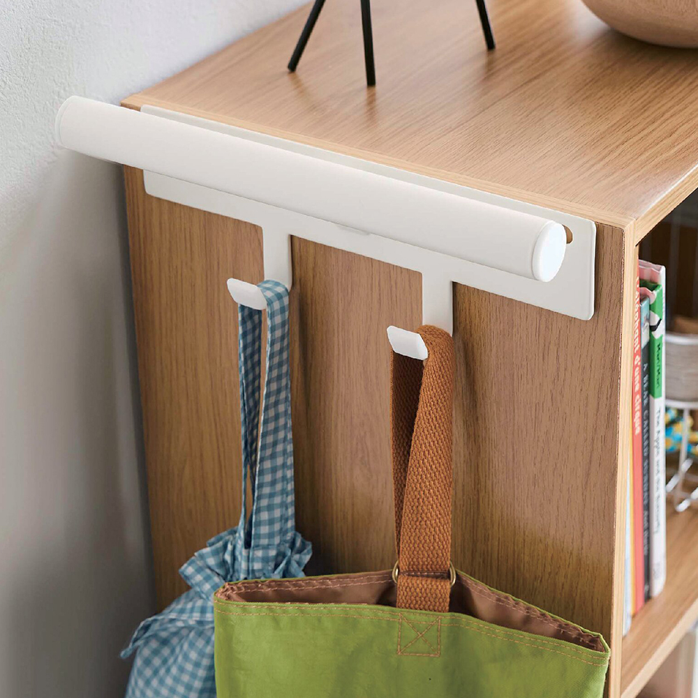 カラーボックス横 ランドセル・リュックハンガー(ホワイト)