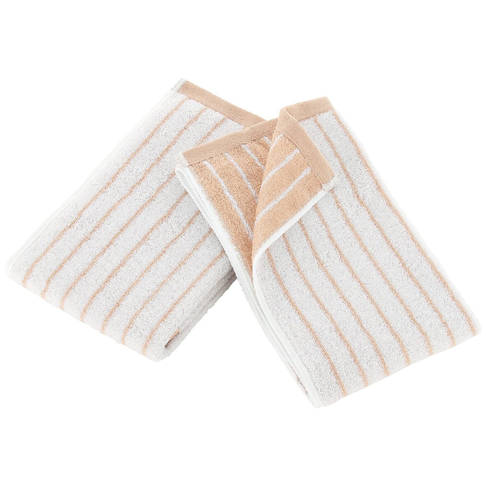 ストライプ タオルセット(ベージュ)