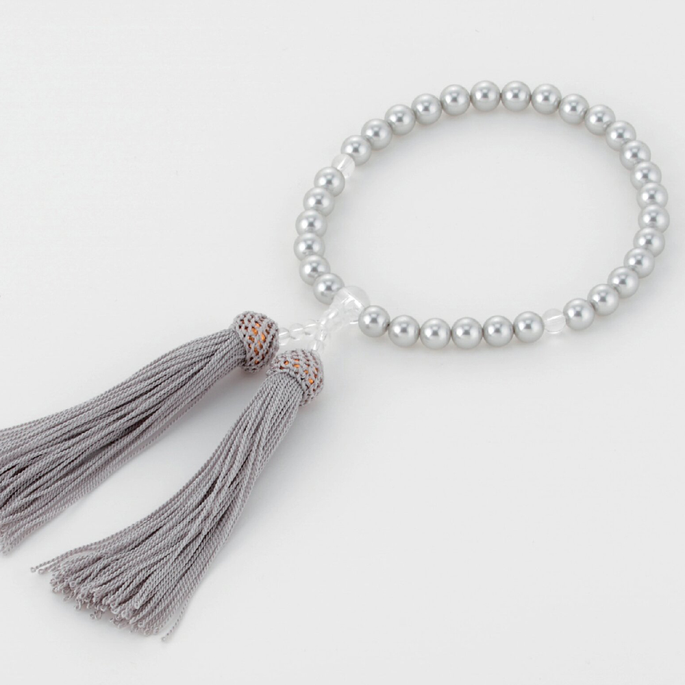 人工 パール念珠(グレー)