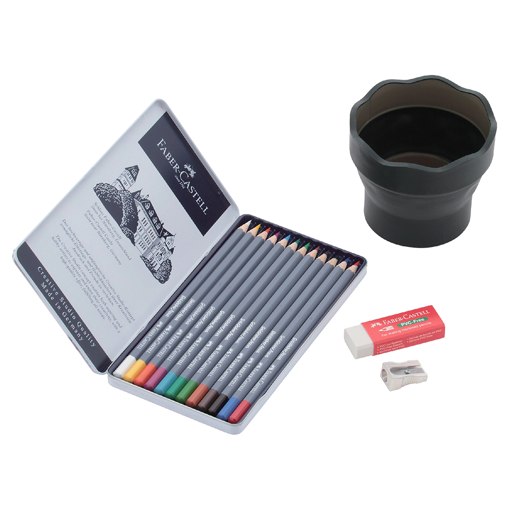 ファーバーカステル ゴールドファーバーアクア水彩色鉛筆12色・4点セット