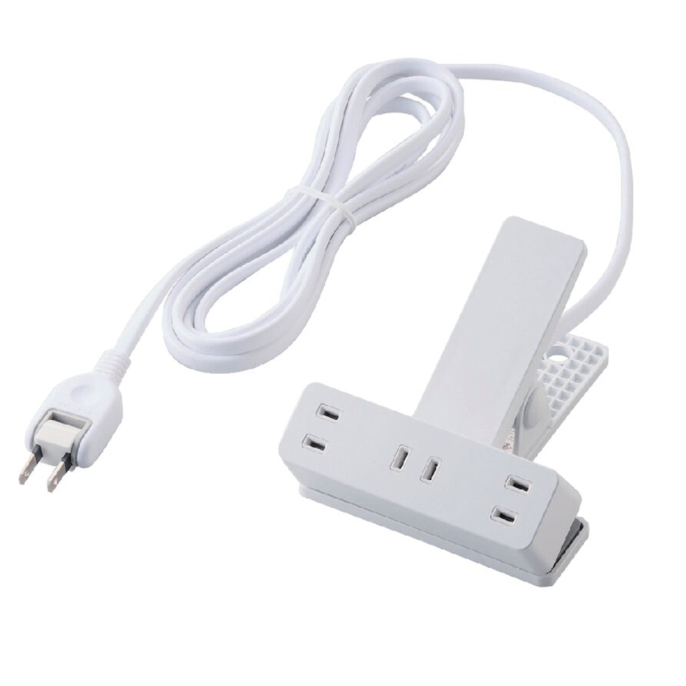 シャッター雷ガード付クリップタップ(ホワイト)