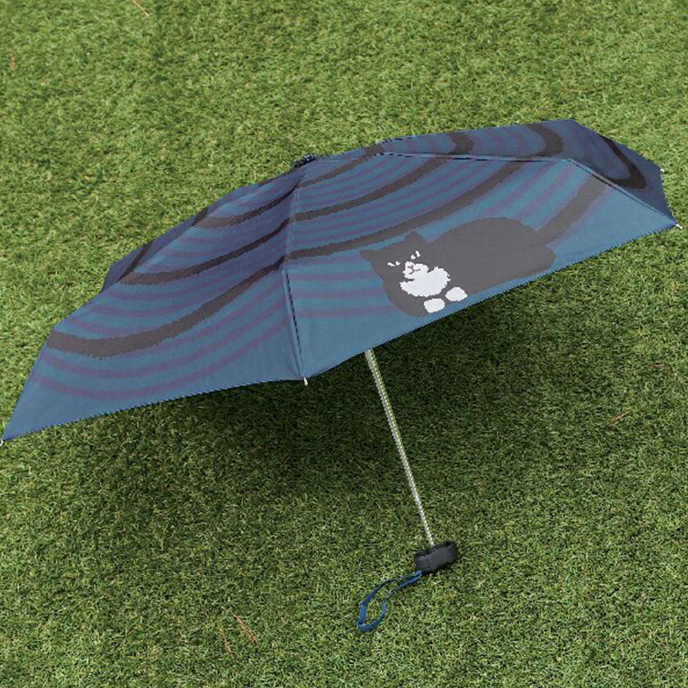 ニョッコ 折りたたみ傘 うずまきキャット(ネイビー)