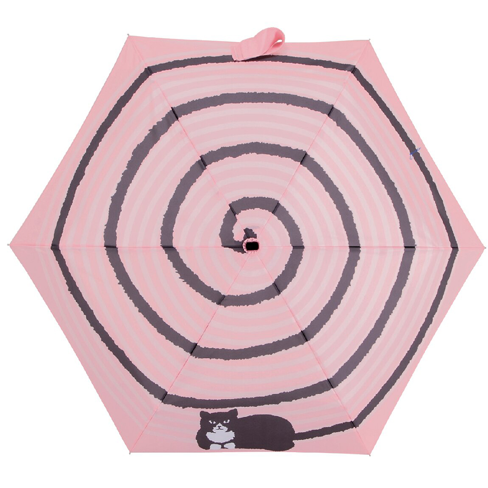ニョッコ 折りたたみ傘 うずまきキャット(ピンク)
