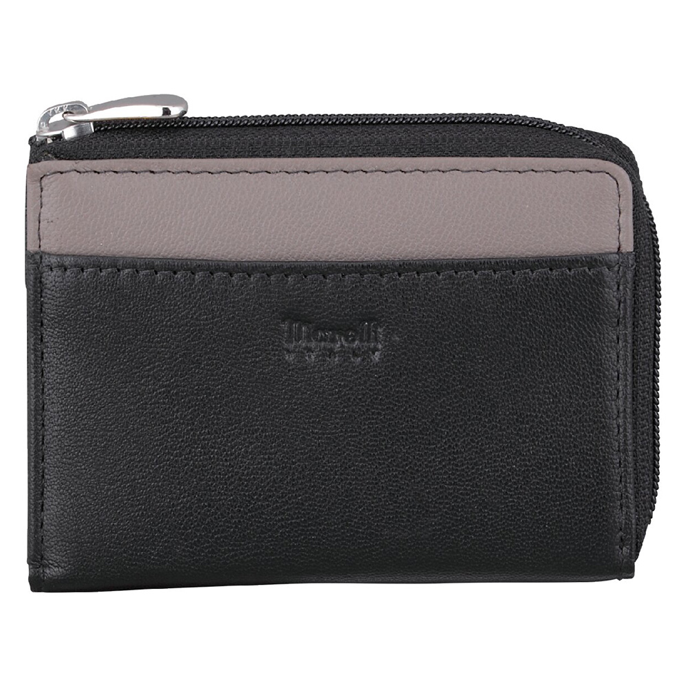 マレリー 紳士 ファスナー小銭入れ(クロ/グレー)