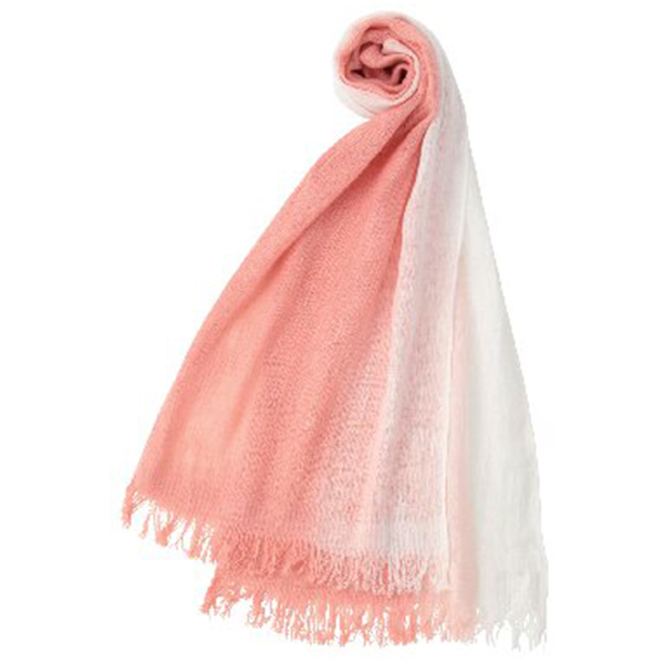 天然草木染なつめ織コットンマフラー(ピンク)