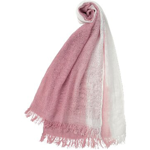 天然草木染なつめ織コットンマフラー(パープル)