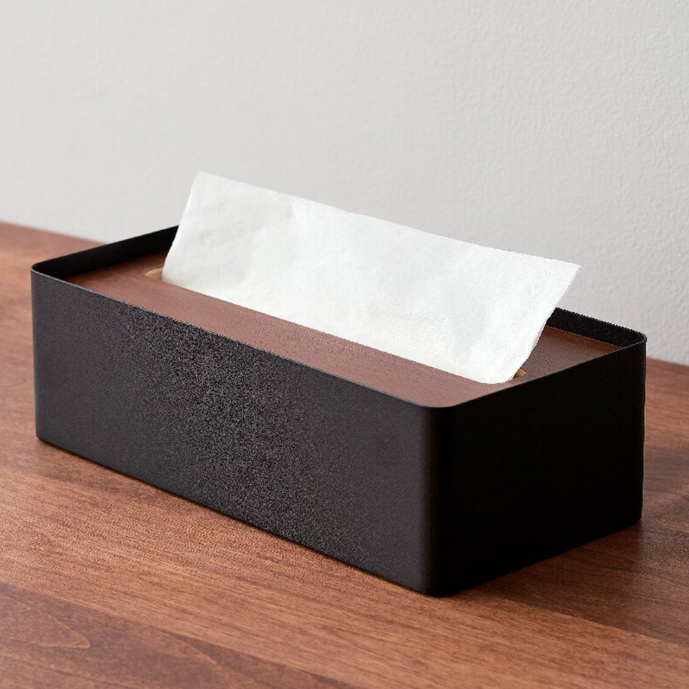 蓋付きティッシュケース(ブラウン)