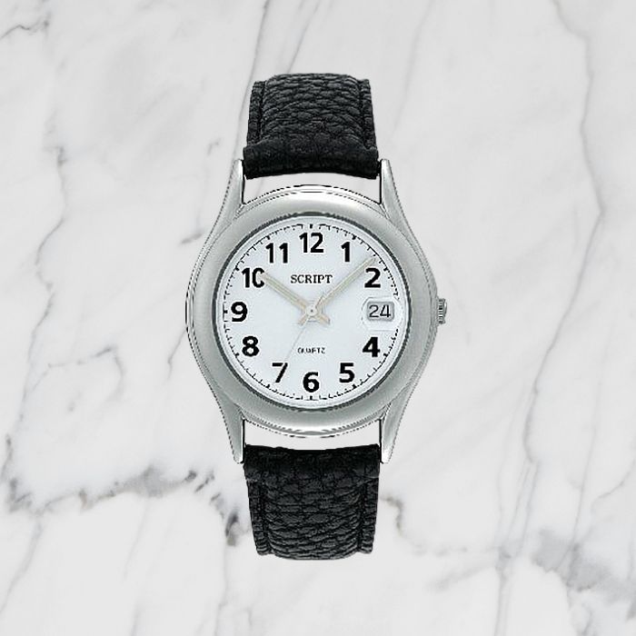 カレンダー付メンズウオッチ(シルバー色/ホワイト)