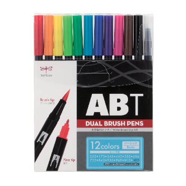 トンボ鉛筆 デュアルブラッシュペンABT12色セット