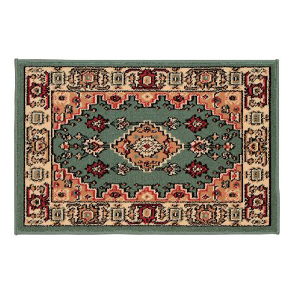 ウィルトン織カシミール柄マット(グリーン)