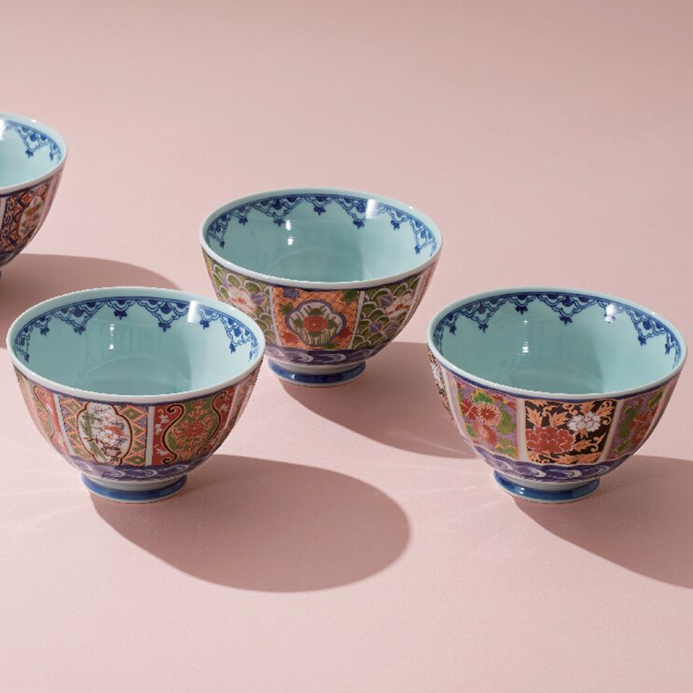 波佐見焼 絵変り 菊茶漬揃