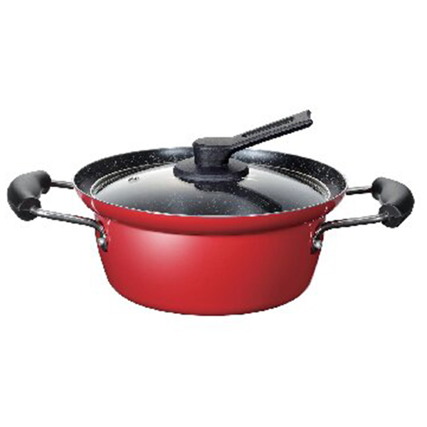 IH対応フチ付両手鍋20cm