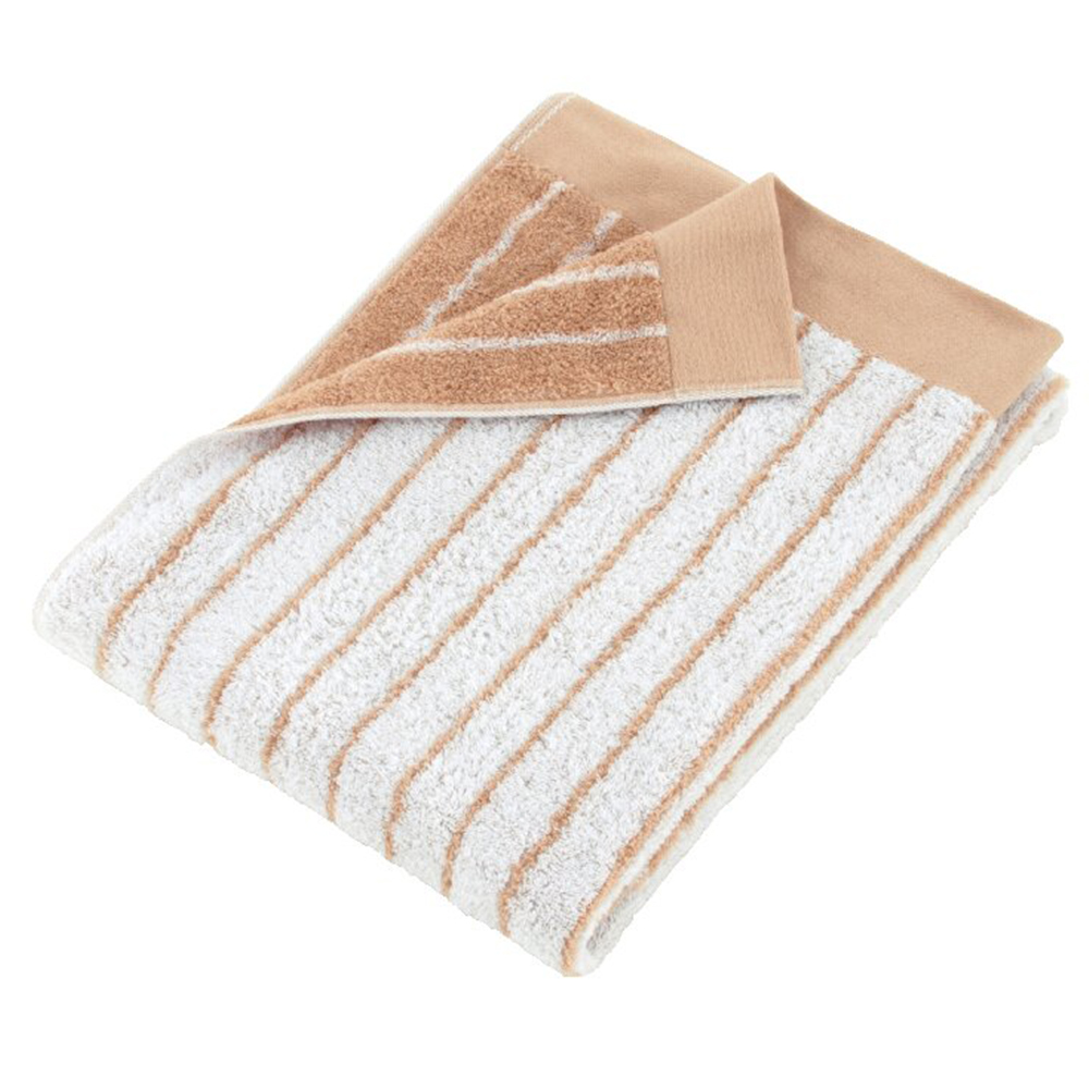 ストライプ バスタオル(ベージュ)