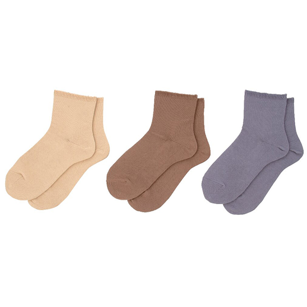 カインドケア ゆったりくつ下 ショート丈綿混3色組