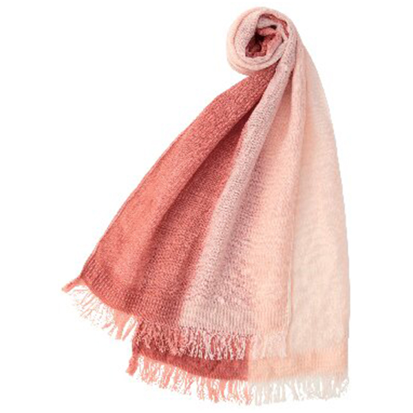 天然草木染 すみれ織ウールコットンマフラー(ピンク)