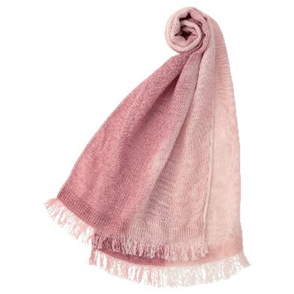 天然草木染 すみれ織ウールコットンマフラー(パープル)