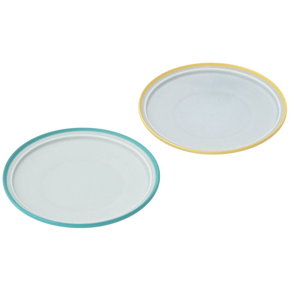 ポトペリー フロスト ペアプレートS(イエローライン・グリーンライン)