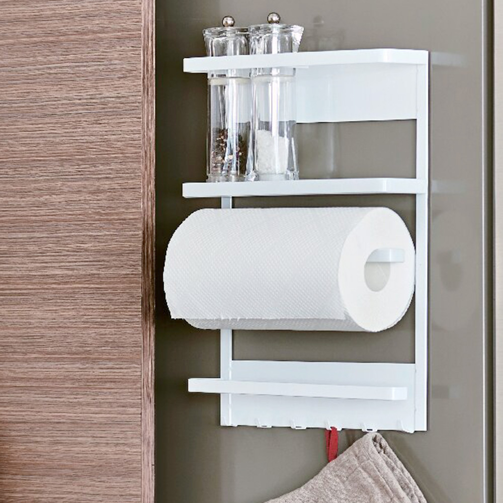 マグネット冷蔵庫サイドラック (ホワイト)