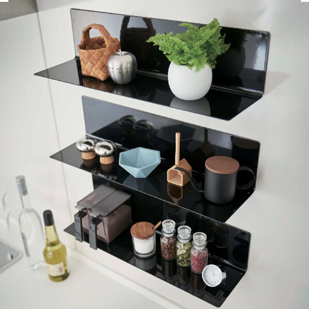 マグネットキッチン棚 ワイド (ブラック)