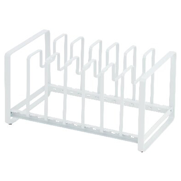 シンク下用 フライパン・鍋蓋スタンド(ホワイト)