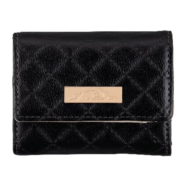 アークドール キルティングコンパクト三つ折り財布(ブラック)