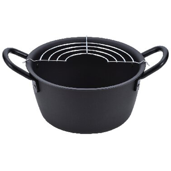 燕三 深型天ぷら鍋18cm(半月あみ付)