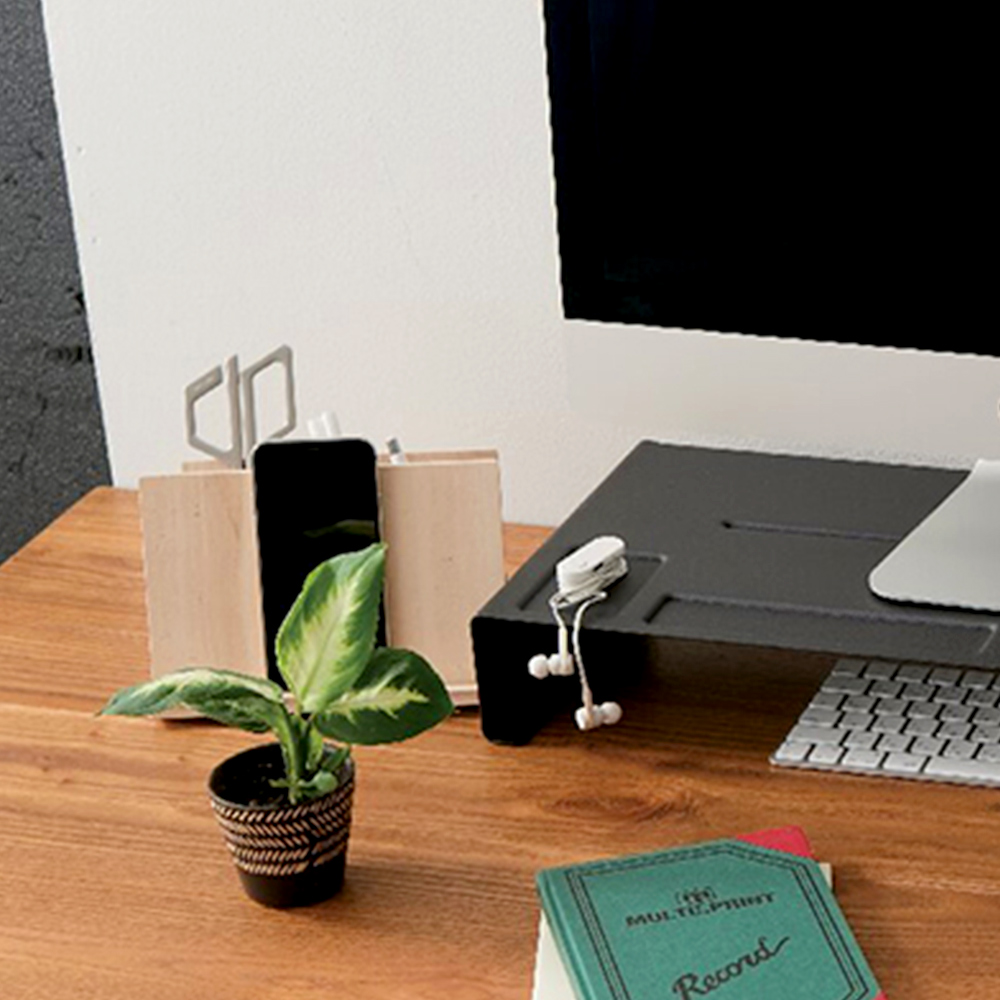 桐卓上ペン・スマートフォン立て