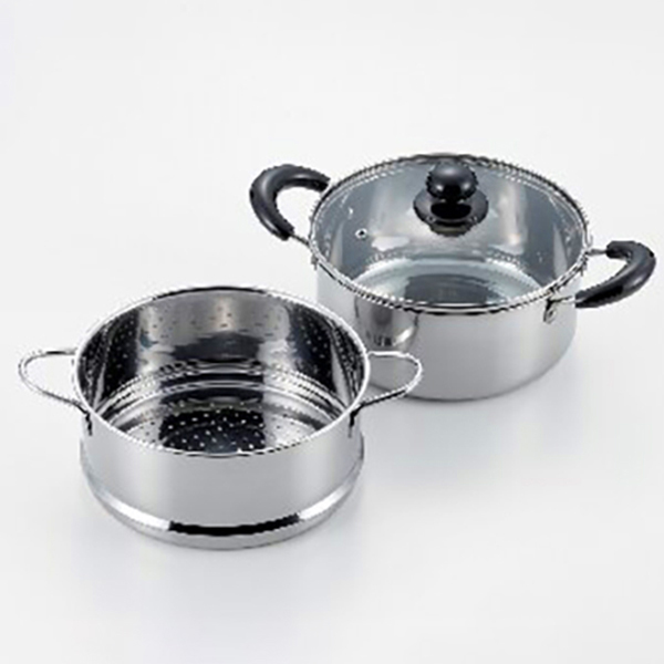 IH対応ステンレス二段蒸し器20cm