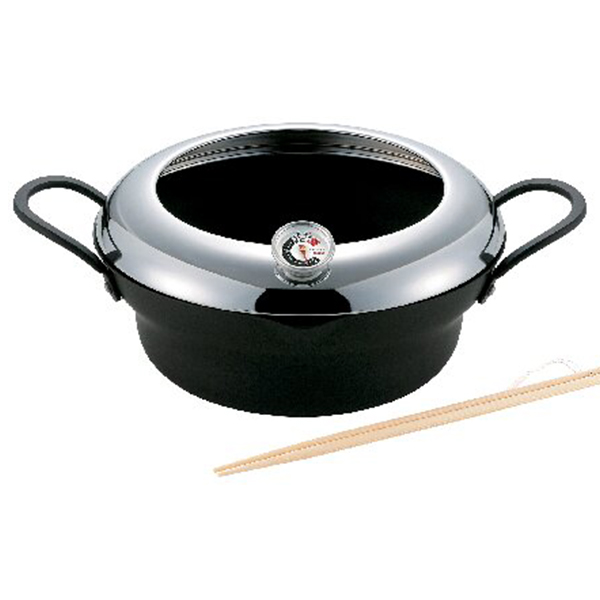 温度計付天ぷら鍋菜箸付(24cm)