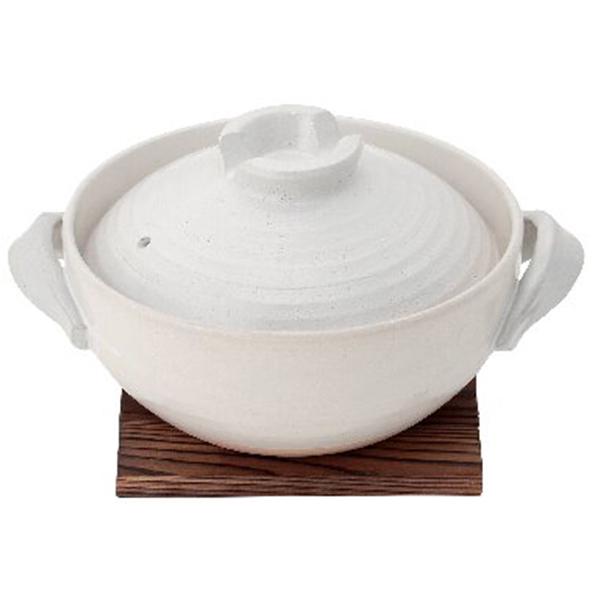 土鍋(焼杉板付)(白)