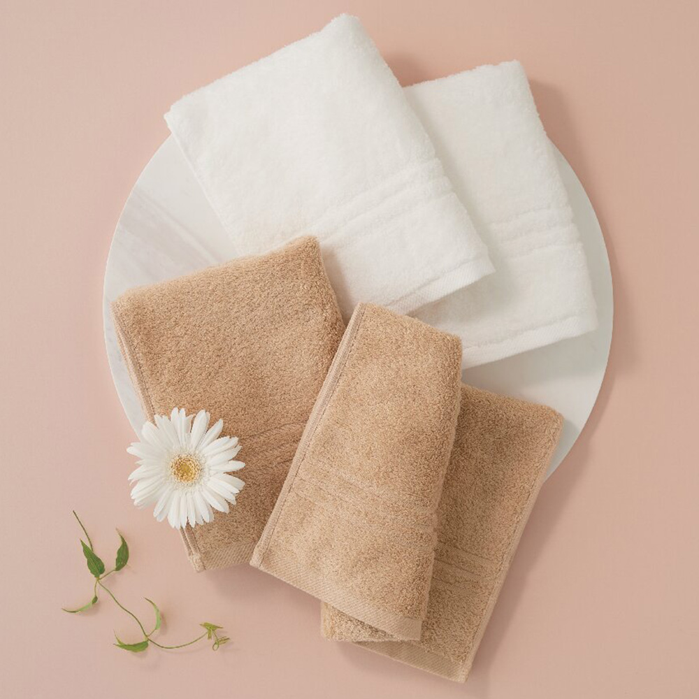 スーパーふわっと40オーガニックコットンタオルセット(ベージュ)