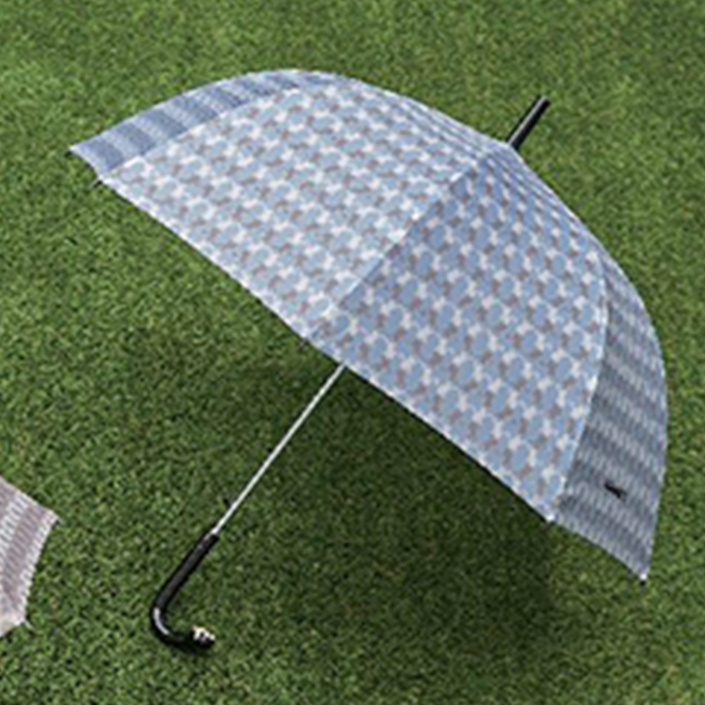 ニョッコ モノグラムボーダー長傘(サックスブルー)