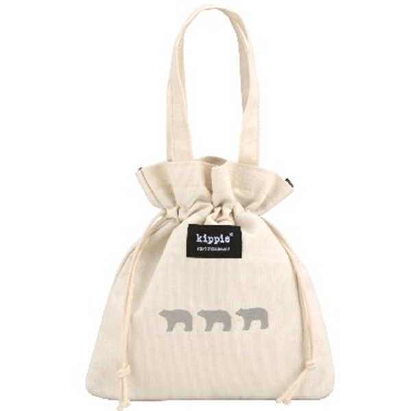 キッピス 巾着ミニトートバッグ(オフホワイト)