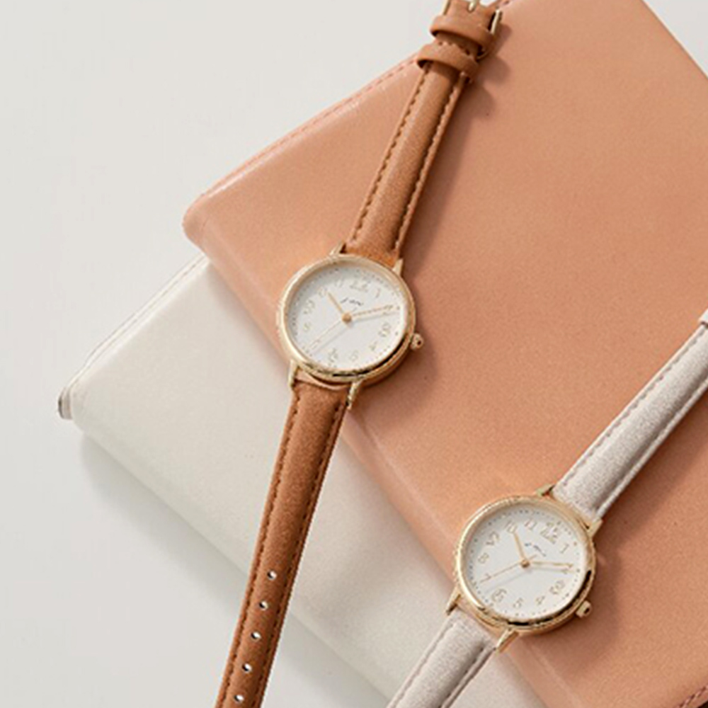 10気圧防水レディースリストウオッチ(キャメル)