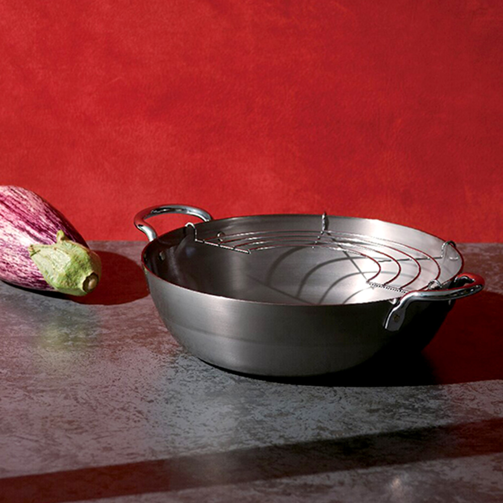 千歳 鉄共柄揚げ鍋24cm