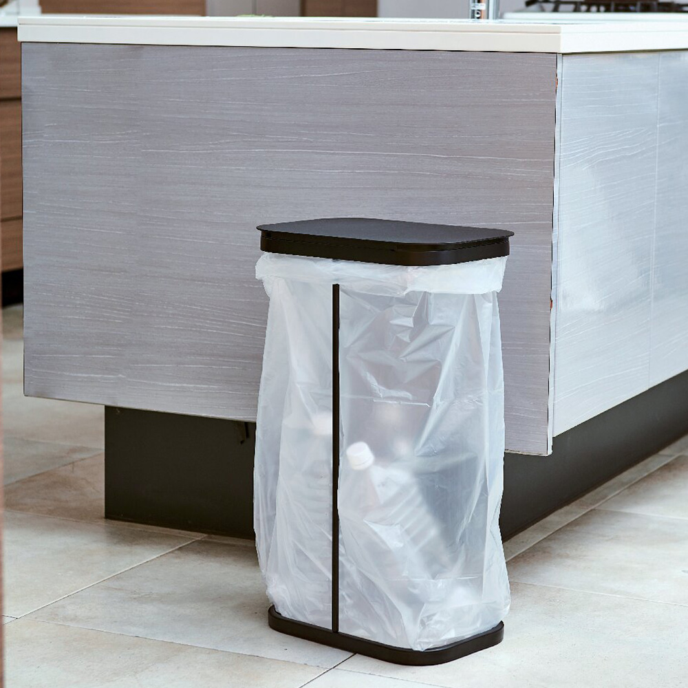 横開き分別ゴミ袋ホルダｰ(ブラック)